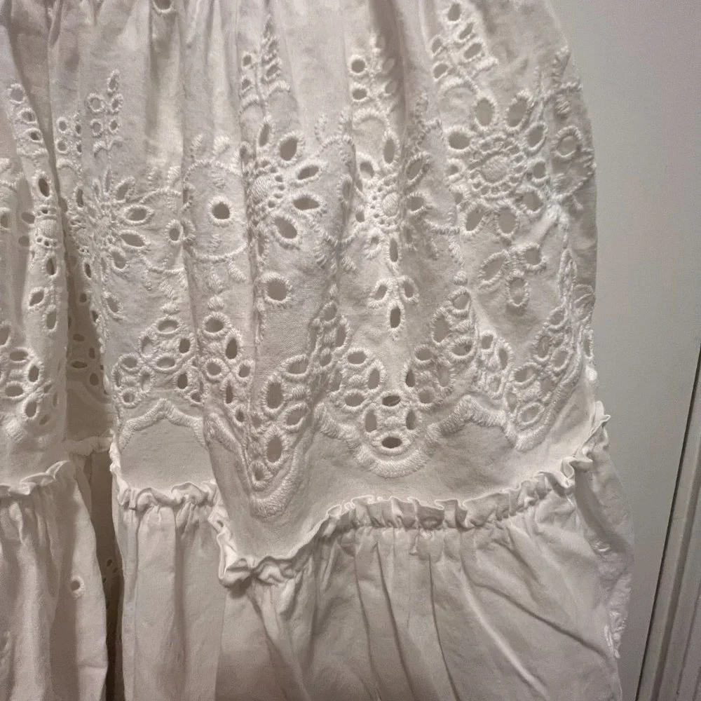 Shabby Chic size 6 white tiered eyelit  dress